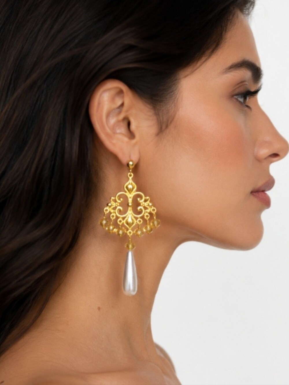 Teardrop Pearl Chandeliers Nordstrom’s Gold Long Earrings Studs Champaign Cryst